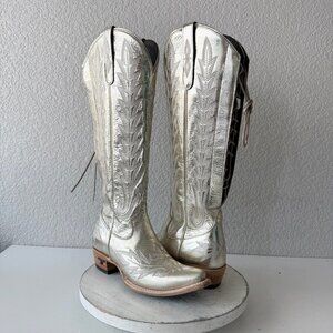 Lane LEXINGTON Knee High Womens Cowboy Boots Gold Western Cowgirl Lace Up 7.5